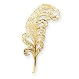 14k Filigree Feather Pin
