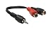Audio Splitter, 3.5Mm Stereo Male To 2 RCA Female