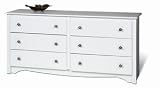 Prepac Monterey White 6 Drawer Double Dresser