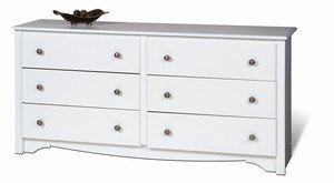 Prepac Monterey White 6 Drawer Double Dresser