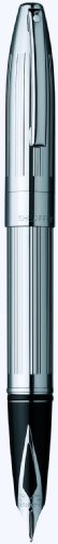 Sheaffer Legacy Heritage Fountain Pen Medium Nib with Cartridges Deep Cut Palladium Plate Finish Palladium Plate Trim