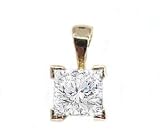 EGL Certified 2.00ct F/VS2 Princess Cut Diamond Solitaire Pendant in 18ct Solid Yellow Gold