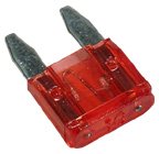 10 Amp Mini Car Blade Fuse - Red - Pack Of 10