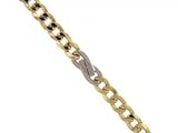 Heavy Fancy Cuban Link Bracelet 14KT Yellow White Gold