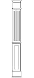 Fluted Wall Paneled Pilaster, 8 Ft X 8 X 2 3/4