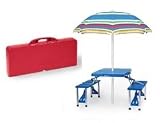 Portable outdoor dining picnic table w/ 4 seats