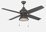 Craftmade PAR52ESP4 Port Arbor Ceiling Fan with Espresso Blades and Clear Halophane Glass, Espresso, 52"