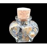 Angel Wings Design - Hand Painted - Small Heart Shaped Bottle with Cork top - 2 oz. - 2 inches tall by 
