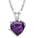 10kt. White Gold, Amethyst & Diamond Fashion Pendant