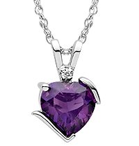 10kt. White Gold, Amethyst & Diamond Fashion Pendant