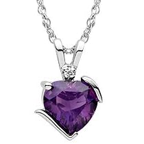10kt. White Gold, Amethyst & Diamond Fashion Pendant by 