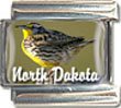 Clearly Charming North Dakota State Bird Western Meadowlark Italian Charm Bracelet Link
