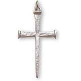  : Sterling Silver Nail Cross and 24-inch Chain