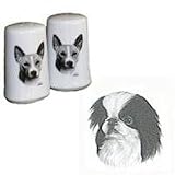 Japanese Chin Small Salt and Pepper Shakers, Porcelain by Rosalinde (3')