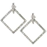 Sterling Silver with Cubic Zirconia Hanging Diamond Earrings