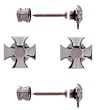 Grover Chrome Skull Artist Strap Buttons - Iron Cross