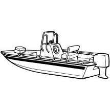 Carver Trailerable Boat Cover for V-Hull Outboard Center Console Shallow Draft Fishing Boats by V Hull Boat Covers