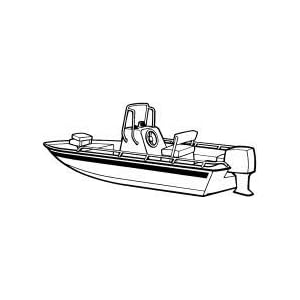 Carver Trailerable Boat Cover for V-Hull Outboard Center Console Shallow Draft Fishing Boats by