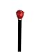 Walking Cane-Red Rose blossom knob handle This walking stick cane has a hardwood shaft and a weight capacity of 250 pounds.