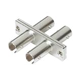 Duplex Fiber Coupler, ST / ST, Ceramic Alignment Sleeve, Alignment Sleeve: Ceramic