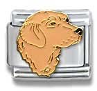 Clearly Charming Golden Retriever Dog Breed Canine Collection Italian Charm 18k Gold by Casa D'Oro