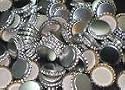 Silver Colored Polished Beer Bottle Caps (approximately 144 caps)