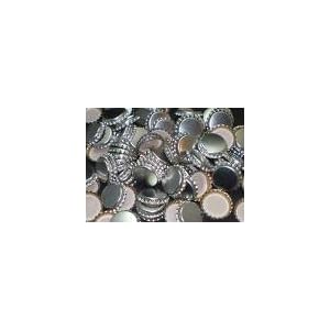 Silver Colored Polished Beer Bottle Caps (approximately 144 caps)