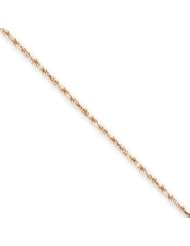 14k Gold Rose Gold 1.5mm D/C Rope Chain 10 Inches