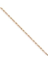 14k Gold Rose Gold 1.5mm D/C Rope Chain 24 Inches