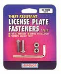 Superior 25-4051V Theft Resistant License Plate Fasteners, Chrome