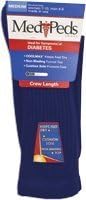 Medipeds Diabetic Crew Sock, Medium, Navy