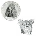 Chihuahua, Longhair Heart Shaped Plate, Porcelain by Rosalinde (8' diameter)