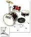 Musical Instruments : TKO 3-piece Kids/Children's Junior Drum Set with Seat & Sticks - Wine Red (FOR AIR EXPRESS SHIPPING SEE "SHIPPING INFORMATION")