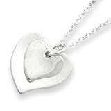 Sterling Silver Double Heart Necklace - 16 Inch