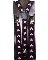 Shopping Online Outer Rebel Fashion Suspenders- Black with Pink Hearts