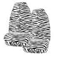 Set of 2 Universal-fit Animal Print Front Bucket Seat Cover - Black and White Zebra
