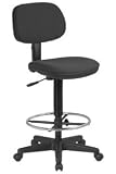 Office Star Work Smart DC517 Black Fabric Bar Counter Drafting Stools With Adjustable Height Footring