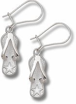 Dallas Cowboys 5/8" Star Flip Flop Dangle Earrings - Sterling Silver Jewelry