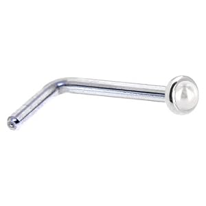 Solid White Akoya Pearl L Shaped