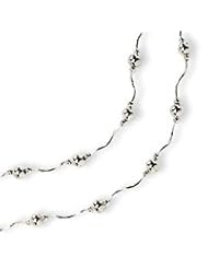 Sterling Silver Double Spiral And Bead Necklace - 15 Inch