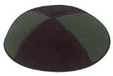 Suede Kippot kippah kipa kipah yarmulke yarmulka head covering - Two Tone Green & Purple