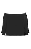 Solid Black Vented Skirted Bottom - Women's Swimsuit Plus Size Swimsuits