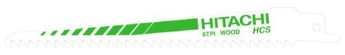 Hitachi 725300 6-Inch, 6 TPI, HCS, Wood Cutting Reciprocating Saw Blades - 5 Pack