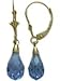 Aquamarine 10 Karat Yellow Gold Briolette Earrings title=