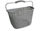 MTS Basket with Bracket Silver, Front Quick Release Basket, Removable, Wire Mesh Bicycle basket