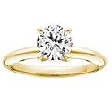 0.52 Carat D/VS1 Round Brilliant Certified Diamond Solitaire Engagement Ring in 18k Yellow Gold