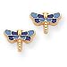 14k Enameled Dragonfly Childrens Earrings