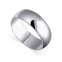 .925 Sterling Silver Mens 8mm Wedding Band Ring Size 10