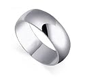 Mens 8 MM Sterling Silver Wedding Band Ring Size 8 to 14
