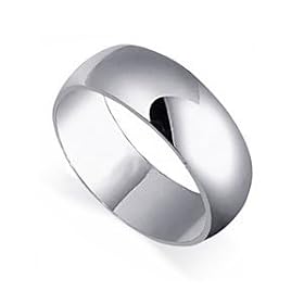 Mens 8 MM Sterling Silver Wedding Band Ring